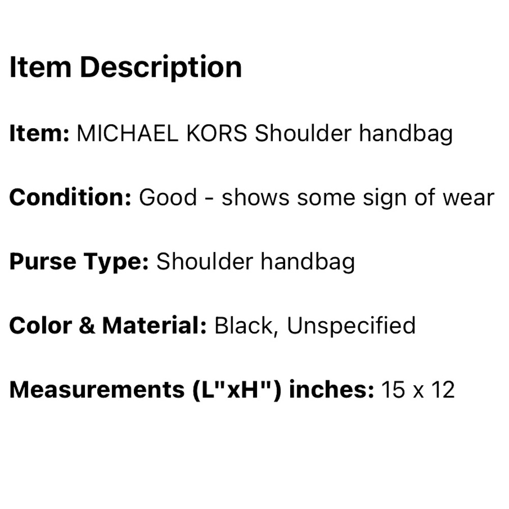 Michael Kors, pebble, leather, black shoulder bag, gold hardware, zipper closure - Picture 9 of 9